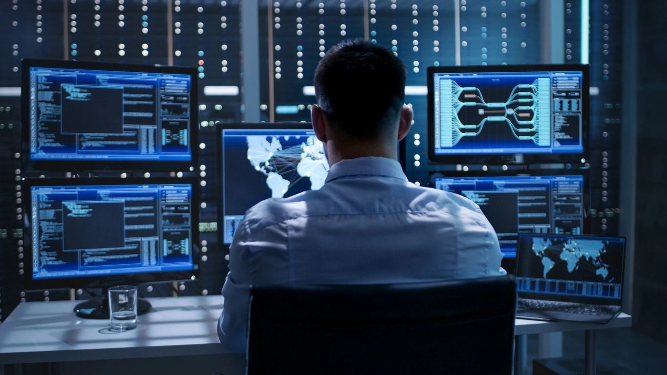 officers at surveillance control center